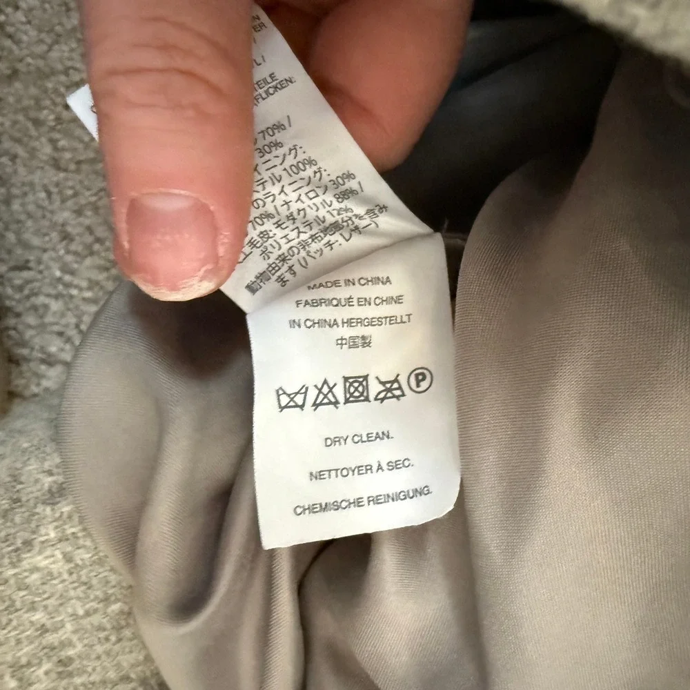 J.Crew Chateau Parka Italian Stadium-Cloth Wool Grey‎ Faux Fur Hood Coat Size 0 - Picture 11 of 11